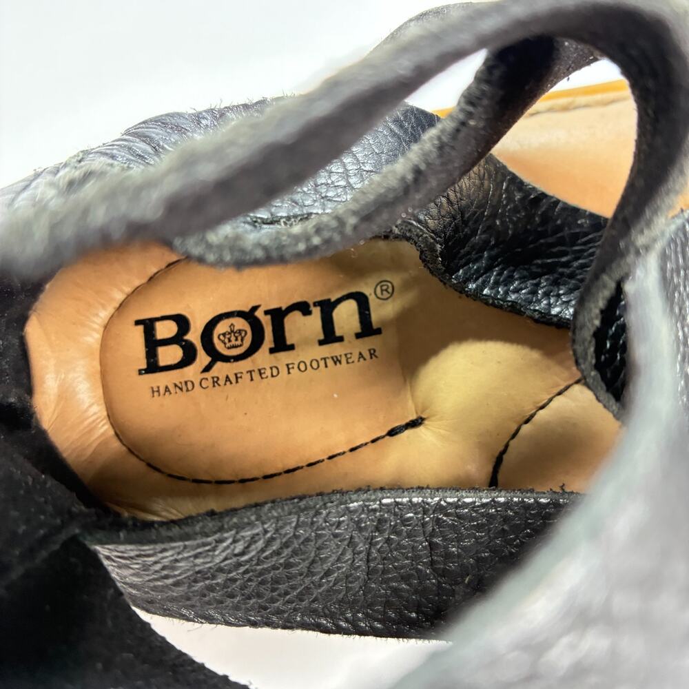 Born Iwa Woven Black Leather Flat Gladiator Back Zipper Sandals Women's Size 8M - Picture 8 of 10